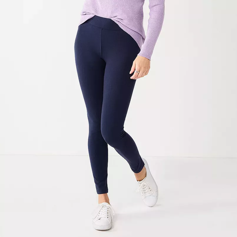 Sonoma Goods For Life Women Navy Mid Rise Essential Leggings - Size S/M  L/XL/XXL