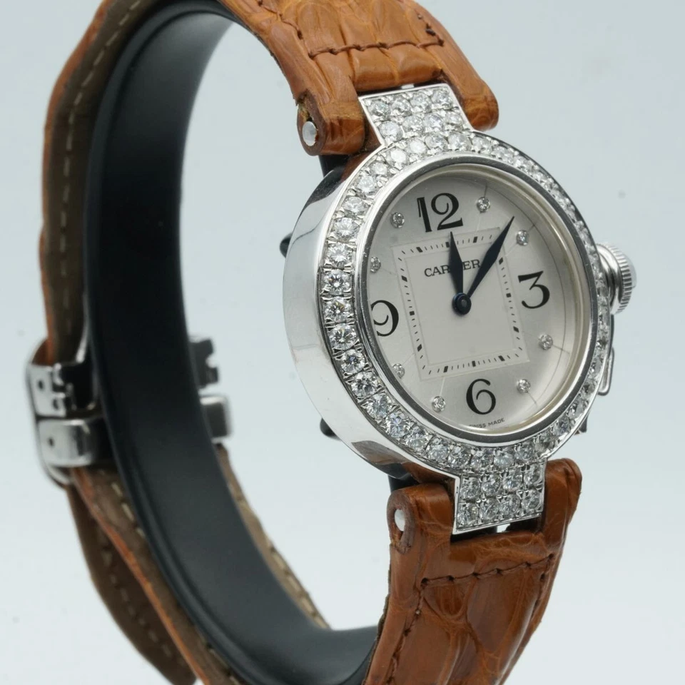 Cartier Pasha Quartz Ladies Watch 32MM 18K 750 Gold 2813 White Gold Diamonds - Image 3 of 4