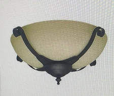 TACONY CRADLED BOWL AMBER LIGHT  - ORB OIL RUBBED BRONZE LK32A-ORB