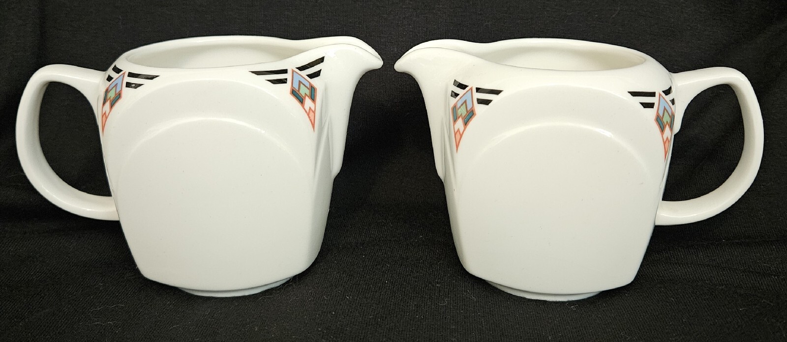 Art Deco Creamer Set of 2 Albalite Steelite International Made in England