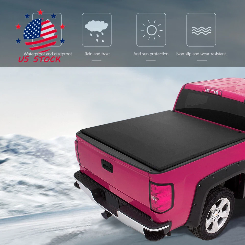 6FT Soft Roll-Up Tonneau Truck Bed Cover For 1989-2004 Toyota Pickup Tacoma Foto 3 de 4