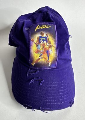24 Kobe Vintage Baseball Cap Embroidered Adjustable Distressed Dad Hat  Purple