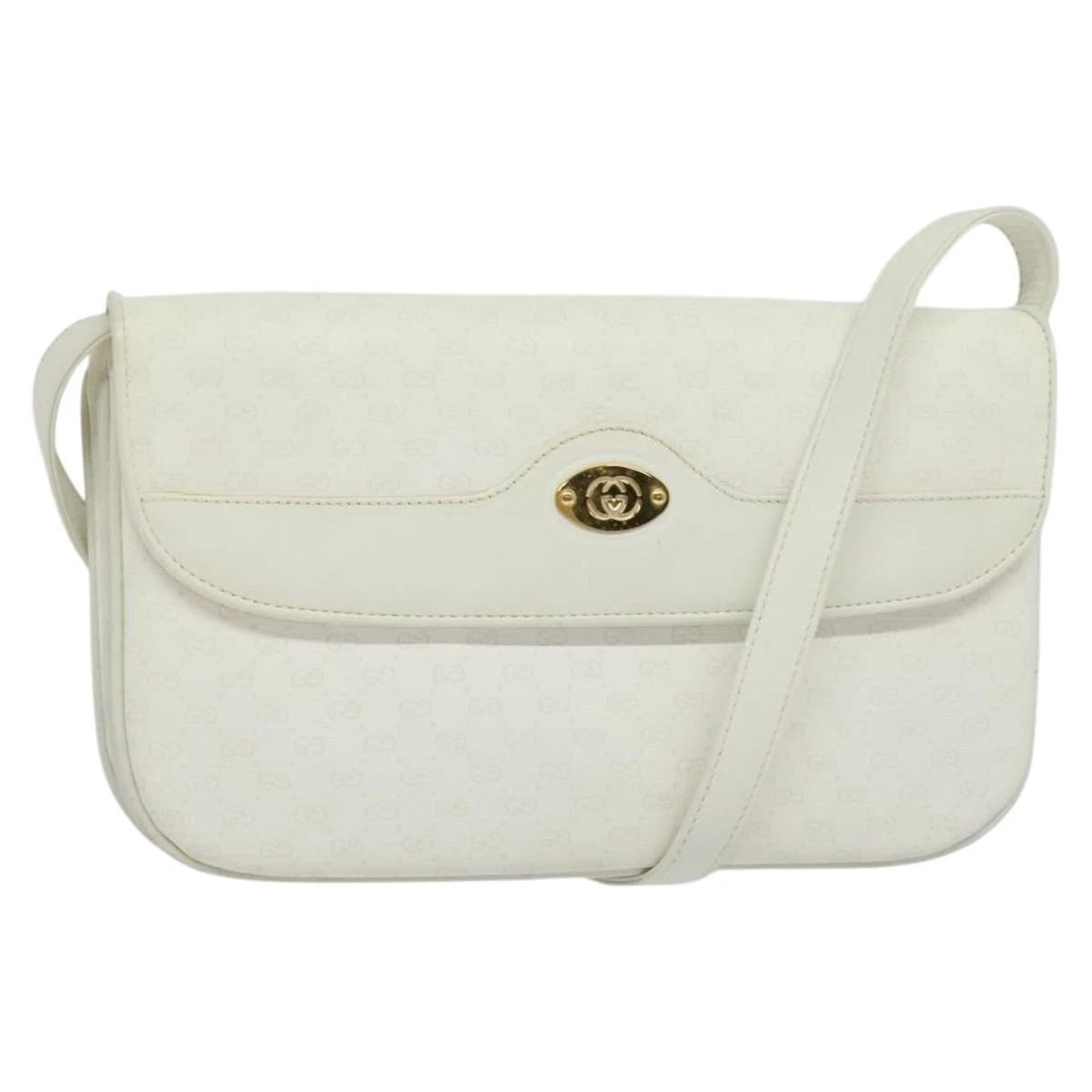 Sac à bandoulière GUCCI Micro GG Supreme PVC or blanc 004 106 0024 authentique ac3716