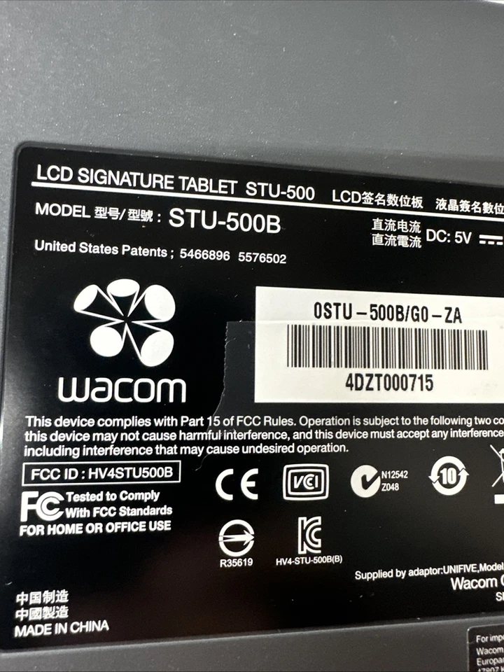 Wacom LCD Signature pad, STU-500B With Stylus and USB Cable New In Box - Image 3 of 4