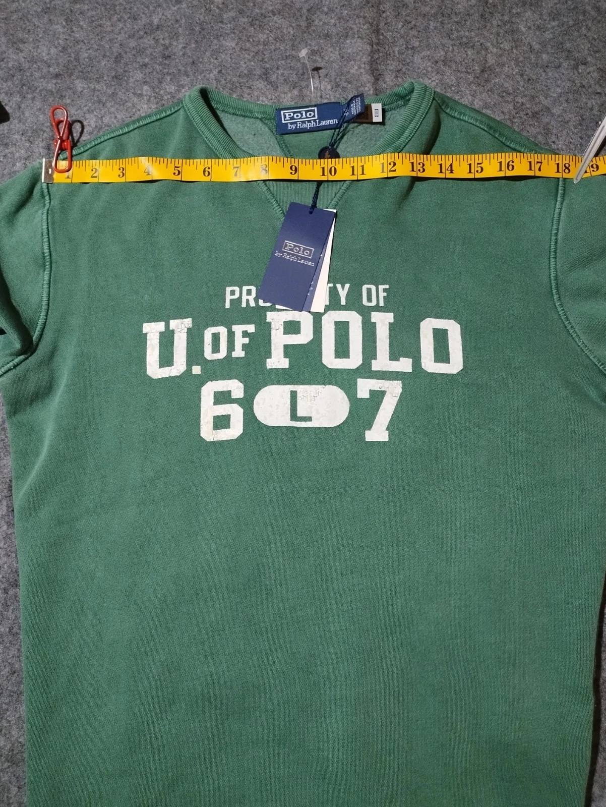 Polo Ralph Lauren Collegiate-Inspired Fleece Sweatshirt - XS - Fade Green - NWT image 7