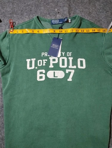 Polo Ralph Lauren Collegiate-Inspired Fleece Sweatshirt - XS - Fade Green - NWT image 7