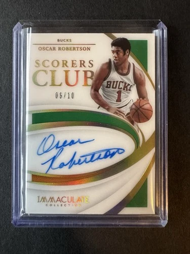 2020-21 Panini Immaculate Collection Oscar Robertson On Card Auto /10 Bucks