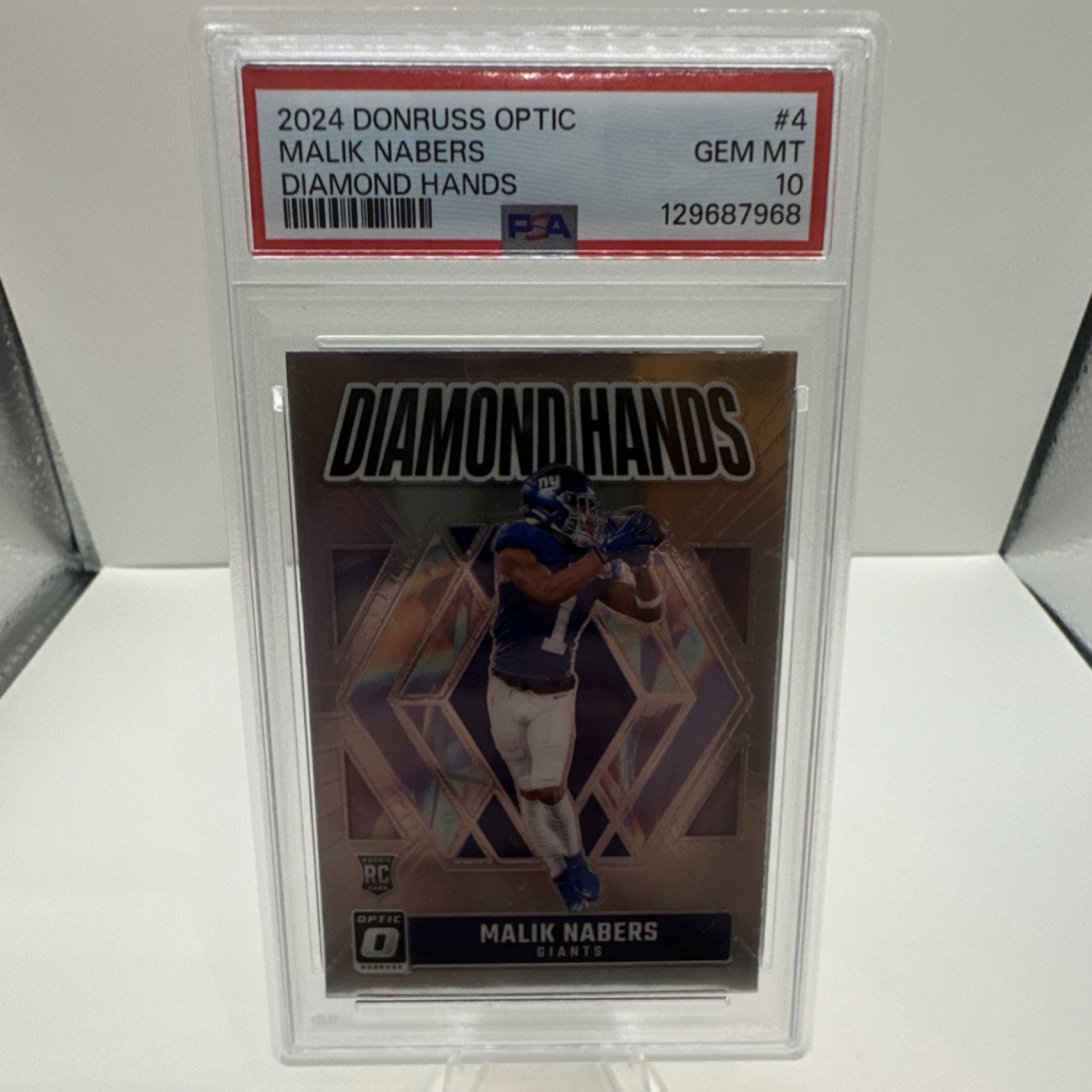Malik Nabers Panini Donruss Optic Diamond Hands #4 Base