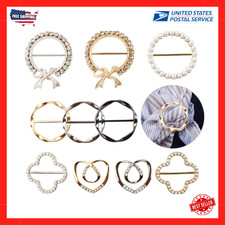 10 Pack Scarf Ring Clip T-Shirt Tie Clips for Women, Scarf Ring Clothes Corner K