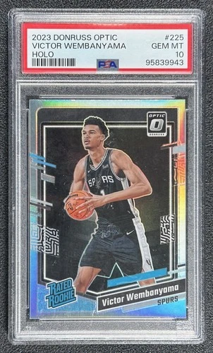 VICTOR WEMBANYAMA PSA 10 2023-24 PANINI DONRUSS OPTIC #225 ROOKIE HOLO PRIZM 943