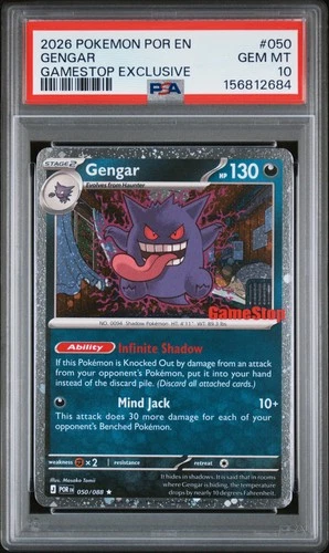 2026 POKEMON POR EN-PERFECT ORDER GAMESTOP EXCLUSIVE #050 GENGAR PSA 10
