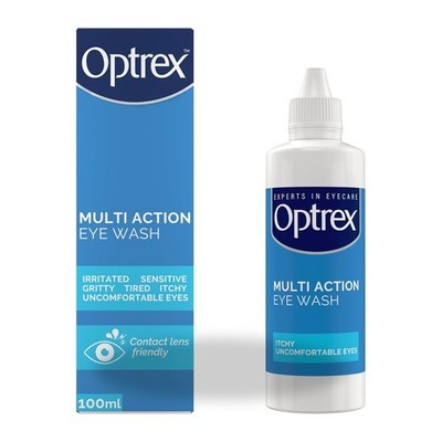 Optrex Multi-Action Augenspülung für müde, unangenehme, gereizte Augen, 100 ml
