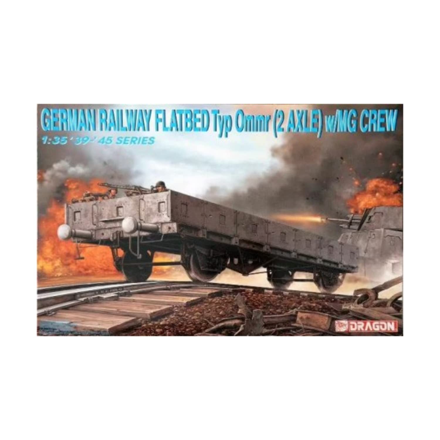 Dragon - 135 German Railway Flatbed Ommr 2 Axle Mg Crew 21 - DRA6085 16290₽