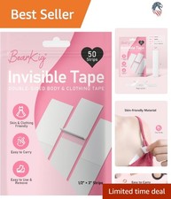 50 Pcs Clear Double-Sided Fabric Tape for Clothing Skin Friendly Pack