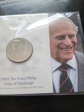 HRH Prince Philip Memorial &pound;5 Coin dated 2021. Royal Mint BU Sealed Pack.