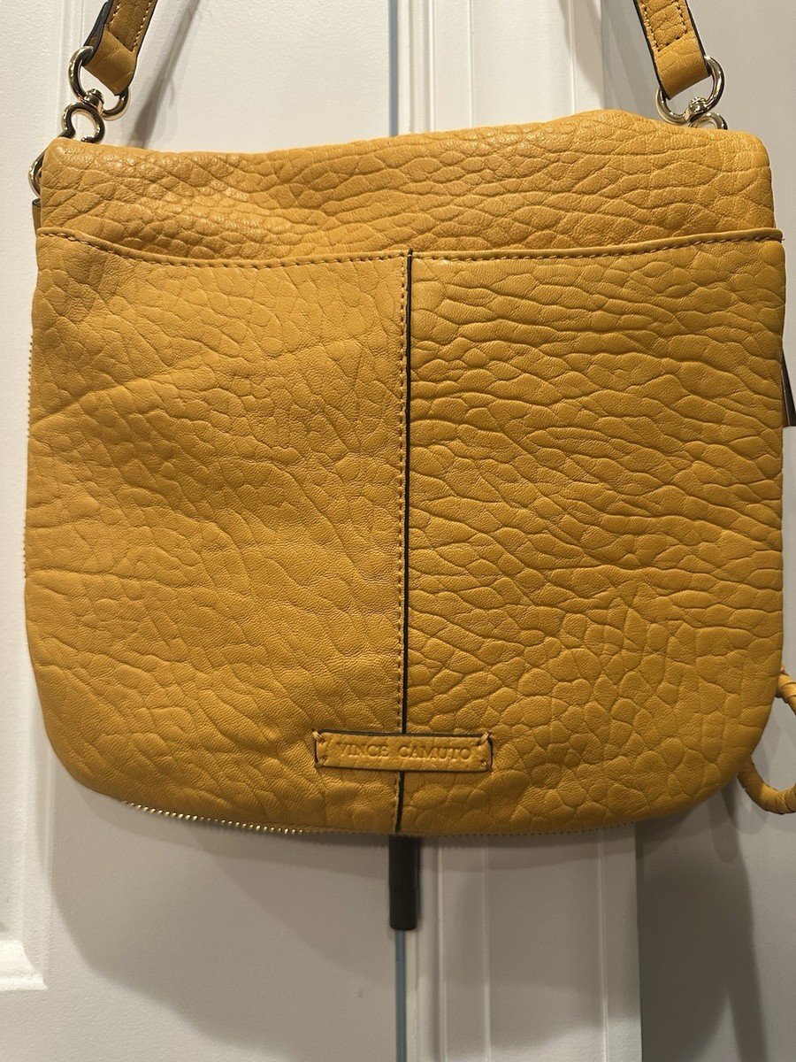 Vince Camuto Lamb Leather Crossbody Bag In Mustard Yellow. View 5