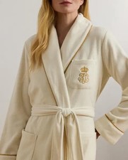 Ralph Lauren Fleece Long Shawl-Collar Robe Bath Robe Dressing Gown RRP £120