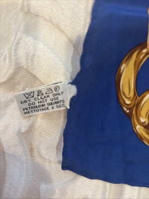 Rare VINTAGE CHANEL Silk Scarf 31 Rue Cambon Paris Gold Chain Link