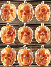 Pumpkin Skull Die Cut Vinyl Stickers Set Scrapbooking Laptop Water Bottle