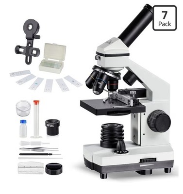 Microscope Kit for Kids 8-12 with Prepared Slides, 100-1000X Professional Com...