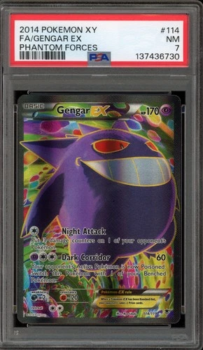 Pokemon Gengar EX XY Phantom Forces Full Art #114 PSA 7