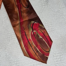 J. Garcia Men’s Dress Tie Size 57” 4” Bronze Abstract Business Formal City 