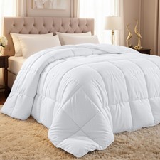 Comforter Duvet Insert, Quilted Comforter with Corner Tabs, Box Stitched Down...