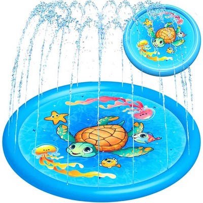 Splash Pad Water Toy Sprinkler Mat Pool for Kids Toddlers 68 Outdoor Summer Toys