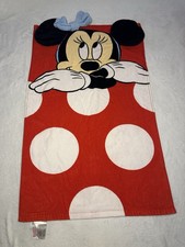 Disney Baby Minnie Mouse Hooded Towel Wrap Red Ears 39.5 x 23.5