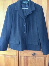 Women s Harve Benard Dark Grey Wool Cashmere Blend Blazer Size 12