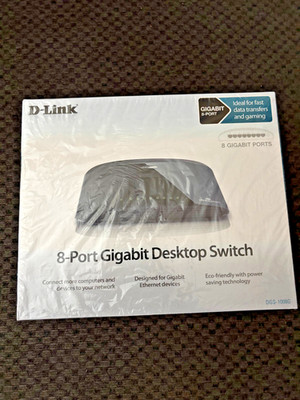 New D-Link DGS-1008G 8-Port Desktop Gigabit Ethernet Switch Network 10/100/1000