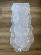 Heritage Lace Table Runner, Sheer Divine Design, 14x72, Color:White