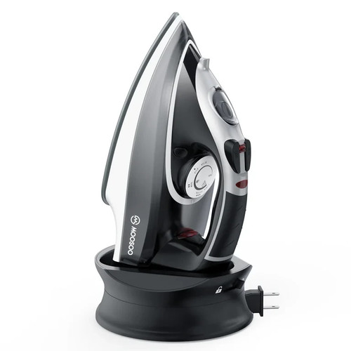 Moosoo Cordless Iron,1500W ,Anti-Drip,Adjustable Temperature,Quick-Charge Base 