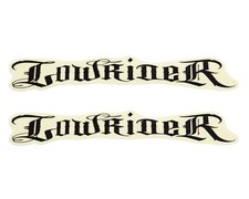 2x Lowrider Name Sticker Pair MGS Font Black Ground Transport Universal Fit.