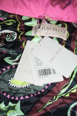 EMILIO PUCCI DAUNEN LONG JACKE DOWN PUFFER COAT PAISLEY S-L NP: 1900  ROSA/PINK