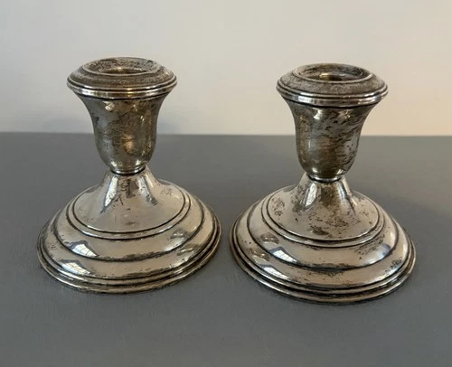 Vintage Reed & Barton 20 Sterling Weighted & Reinforced Candle Stick Holders 2