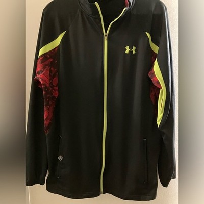 Men's XL Under Armour NFL Combine Authentic Black Neon Green and Red Jacket