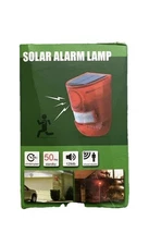 Solar Alarm Strobe Light Lamp Motion Sensor Waterproof Sound Security Outdoor