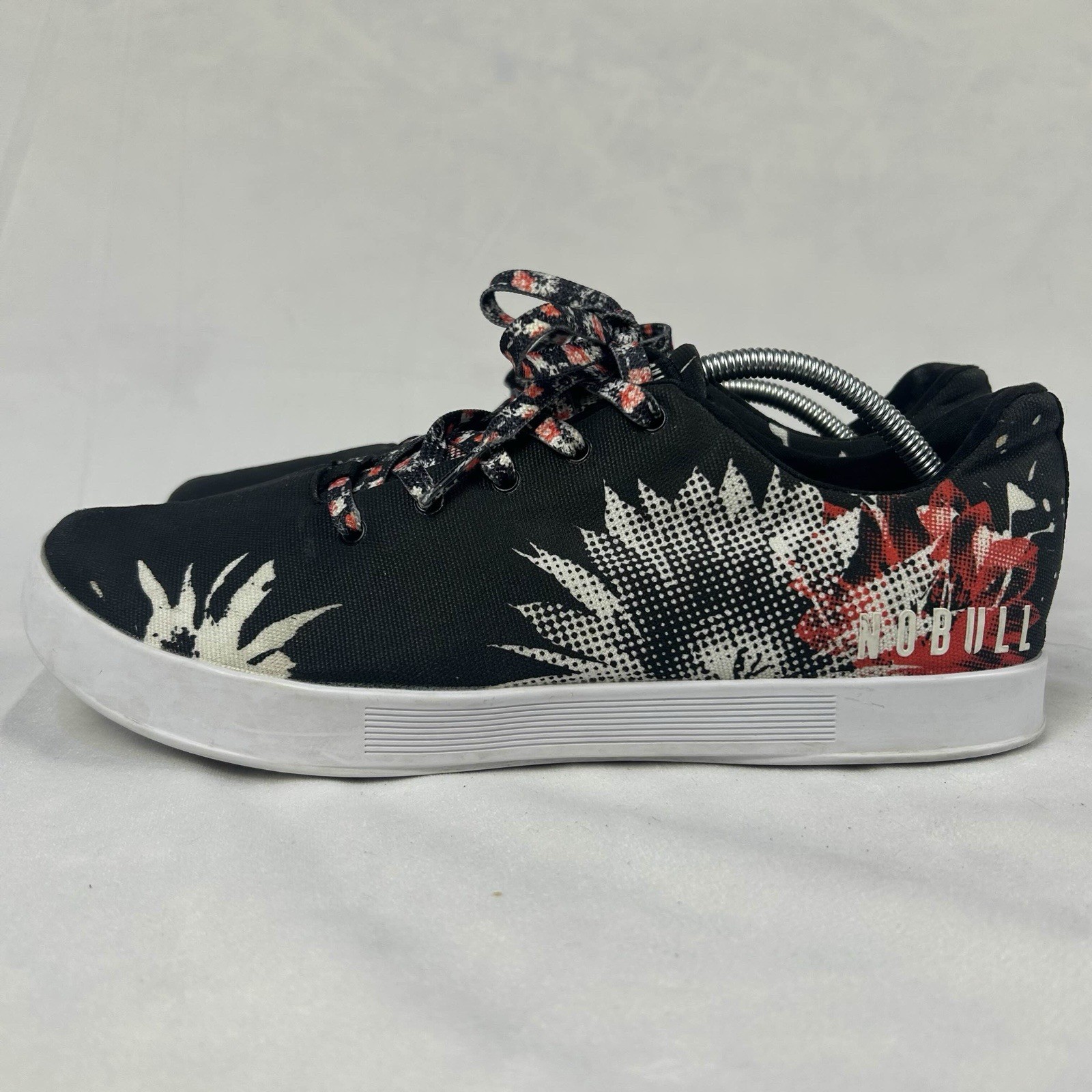 SAOLA Scarpe da ginnastica Nobull floreale bianco nero fiori di cactus tela M 12 5 W 14