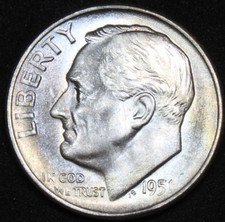1951-S Roosevelt Dime Choice Uncirculated Semi-Key Date Free Shipping
