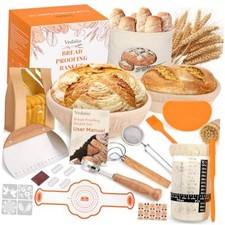 Sourdough Starter Kit with Bread Proofing Baskets, Jars, Sourdough Kit With Jar