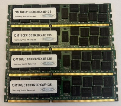 Origin 64GB (4x16GB) DDR3L PC3L-10600R ECC Registered Server RAM Matched Kit