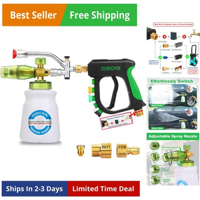 #ad Pressure Washer Gun Foam Cannon Dual Connector Shift Valve Car Wash Foam Can... $71.92