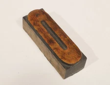 Vintage Letter "O" Wood Letter Press Printing Block  3-3/8 in. Tall