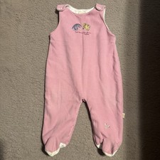 Vintage Disney Winnie the Pooh Eeyore Pink Fleece Overalls Romper 9 Months Bibs