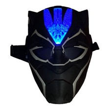 Marvel Black Panther Mask Electronic light With Retract Visor Halloween Costume