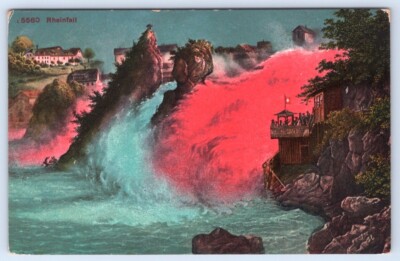 Postcard Rheinfall Rhine Falls Switzerland Europe's Largest Waterfall