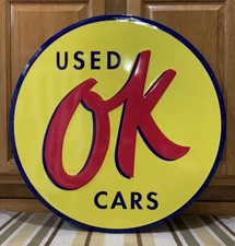 OK Used Cars Metal Sign Garage Vintage Style Wall Decor Tools Oil Gas Bar