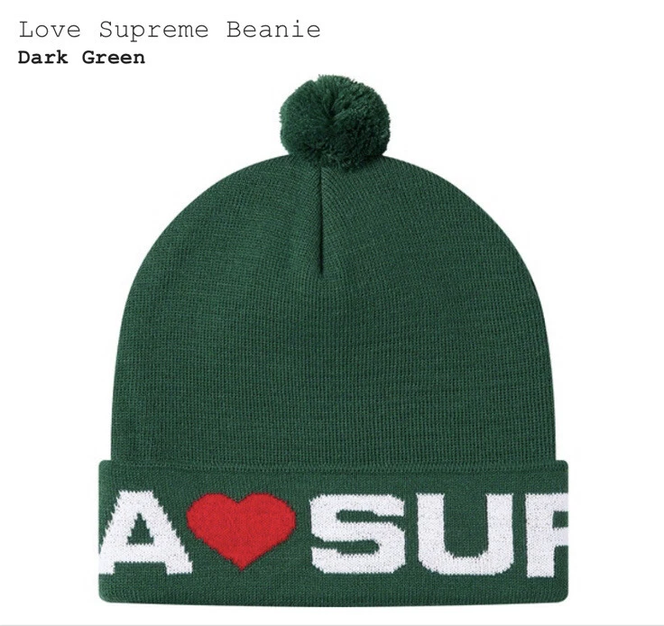 SUPREME LOVE SUPREME BEANIE (DARK GREEN) FW20 S LOGO BIG LOGO BOX LOGO  BEANIE