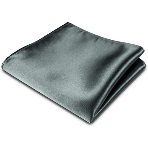 POCHETTE FAZZOLETTO TASCHINO RASO GRIGIO SCURO SETA CLASSICO UOMO DONNA - Foto 1 di 2